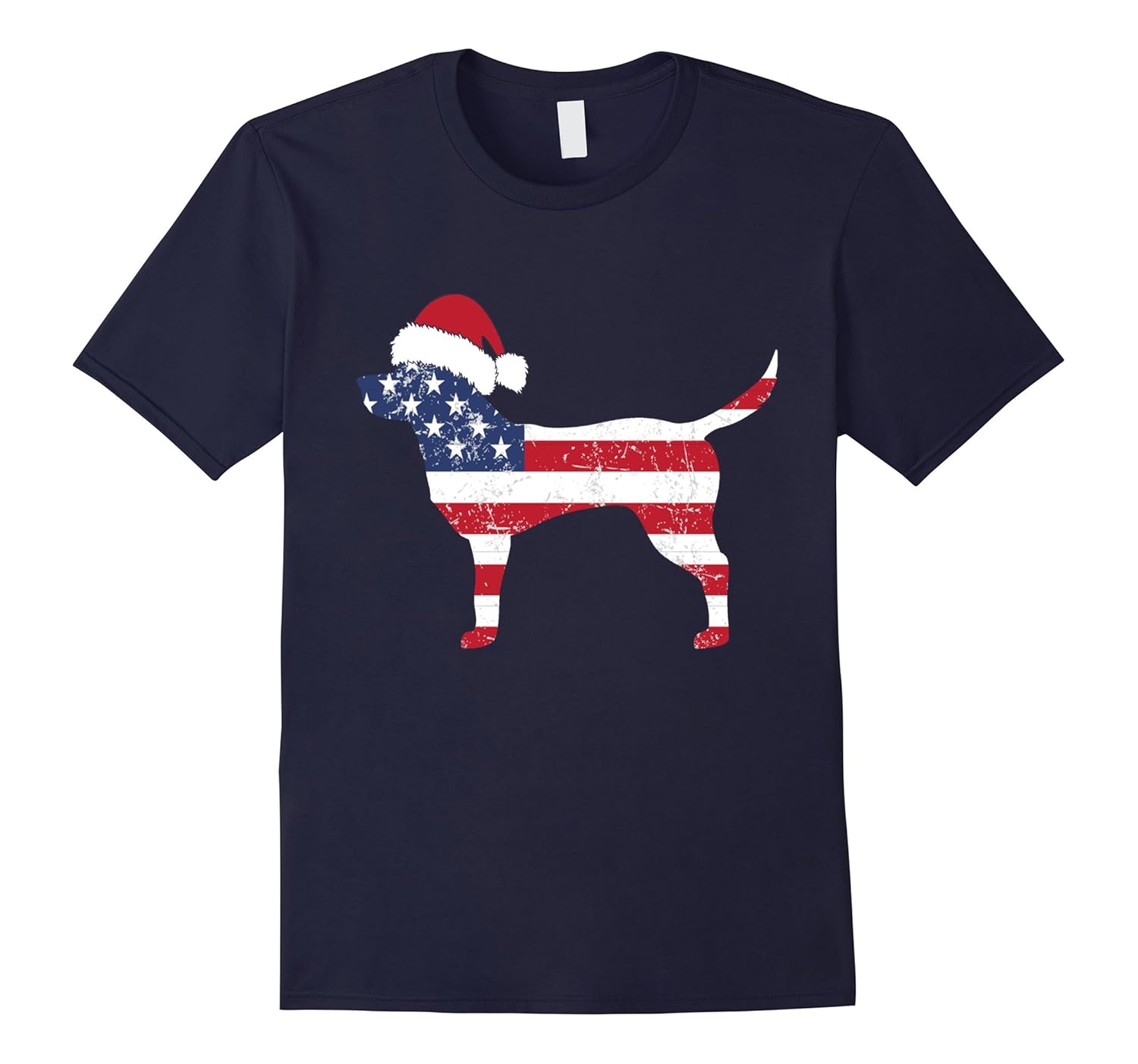 Christmas Tshirt - American Flag Labrador Tshirt-Rose