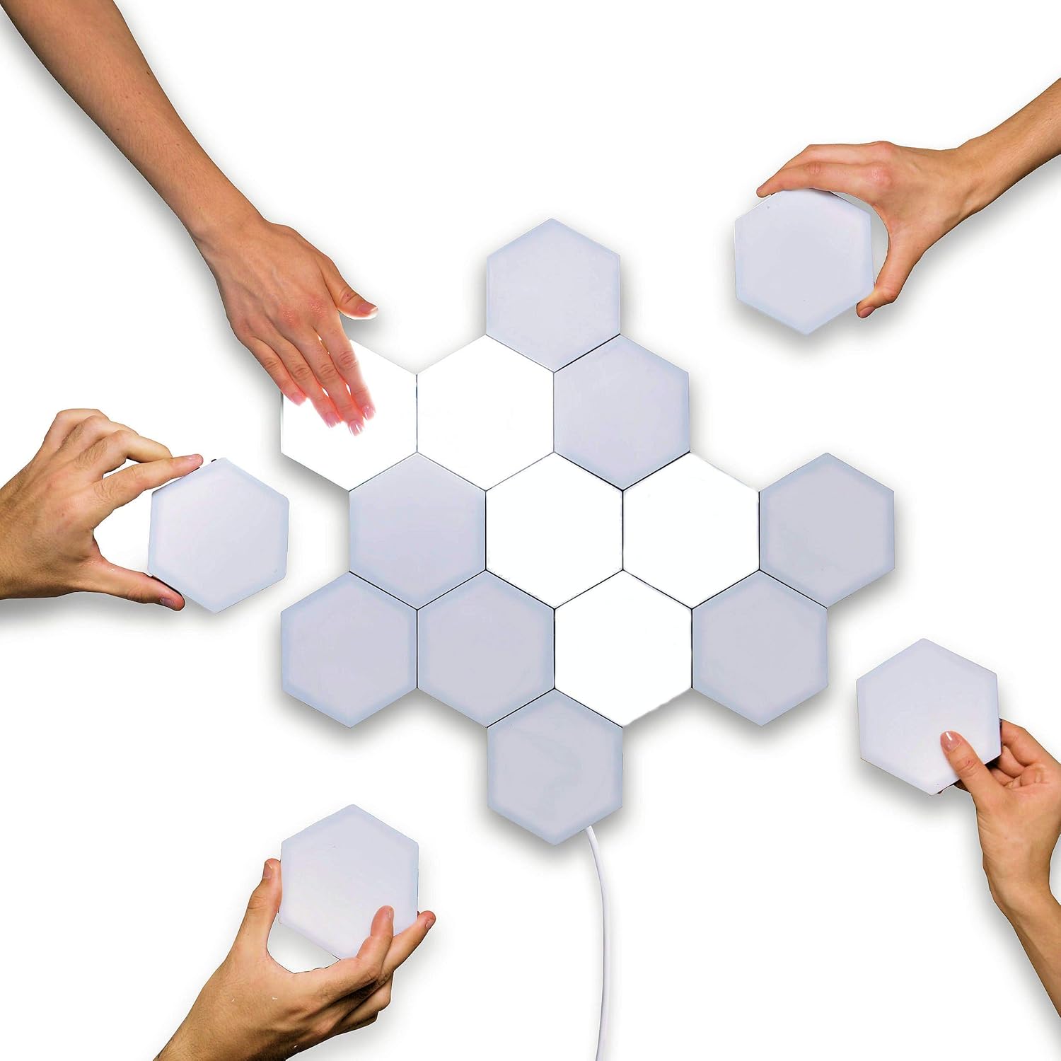 Helios Touch - Modulare Wandlampe in Waben Form - Durch Wischen an