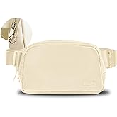 Anti-Theft Fanny Pack for Women & Men, Lightweight Secure Crossbody Waist Bag with Anti-Slip Adjustable Strap for Travel, Hiking, Running, Water-Resistant Belt Bag, Everyday Essentials Organizer Beige