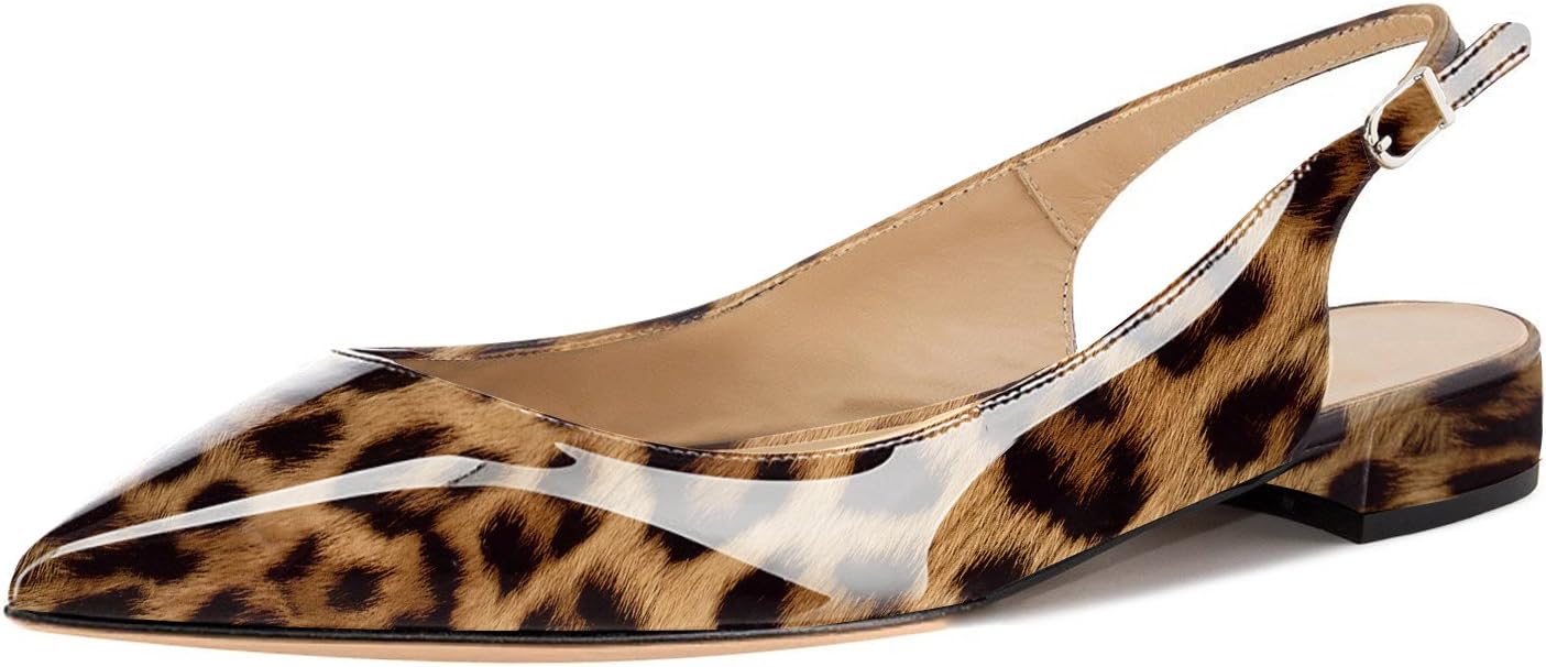Eldof Women Low Heels Pumps | Pointed Toe Slingback Flat Pumps | 2cm Classic Elegante Court Shoes