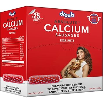 Drools Absolute Calcium Sausage, Dog Supplement, 25 Pieces, 1.4 kg