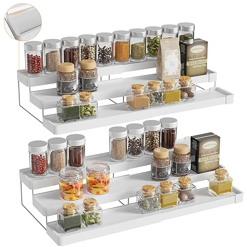 INVOCOO Pack Expandable Spice Rack Organizer for Cabinet