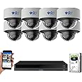 GW 16 Channel 4K NVR 8MP (3840x2160) H.265+ Color Night Vision Smart AI Security Camera System - 8 x UltraHD 4K Human Detecti