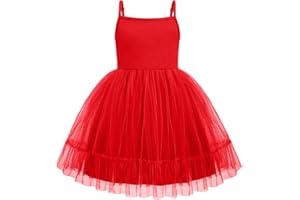 Arshiner Toddler Girls Tulle Dress Rainbow Tutu Birthday Party Princess Dresses Ruffle Hem Cami Dress Summer Outfit Size 2-6