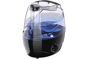 Hocyhaoder Humidifiers for Bedroom and Large Room, 2.2L Cool Mist Humidifier for Baby, 30 Hours with Whisper-Quiet Operation, Adjustable 360° Rotation Nozzle, Night Light Function, BPA Free(black)