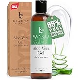 Beauty by Earth Aloe Vera Gel - USA Made with Natural & Organic Ingredients, Pure Aloe Vera Plant Gel for Face Mask, Hair & Skin with Vitamin C & E, Soothing and Cooling for Sunburn & After Sun Care