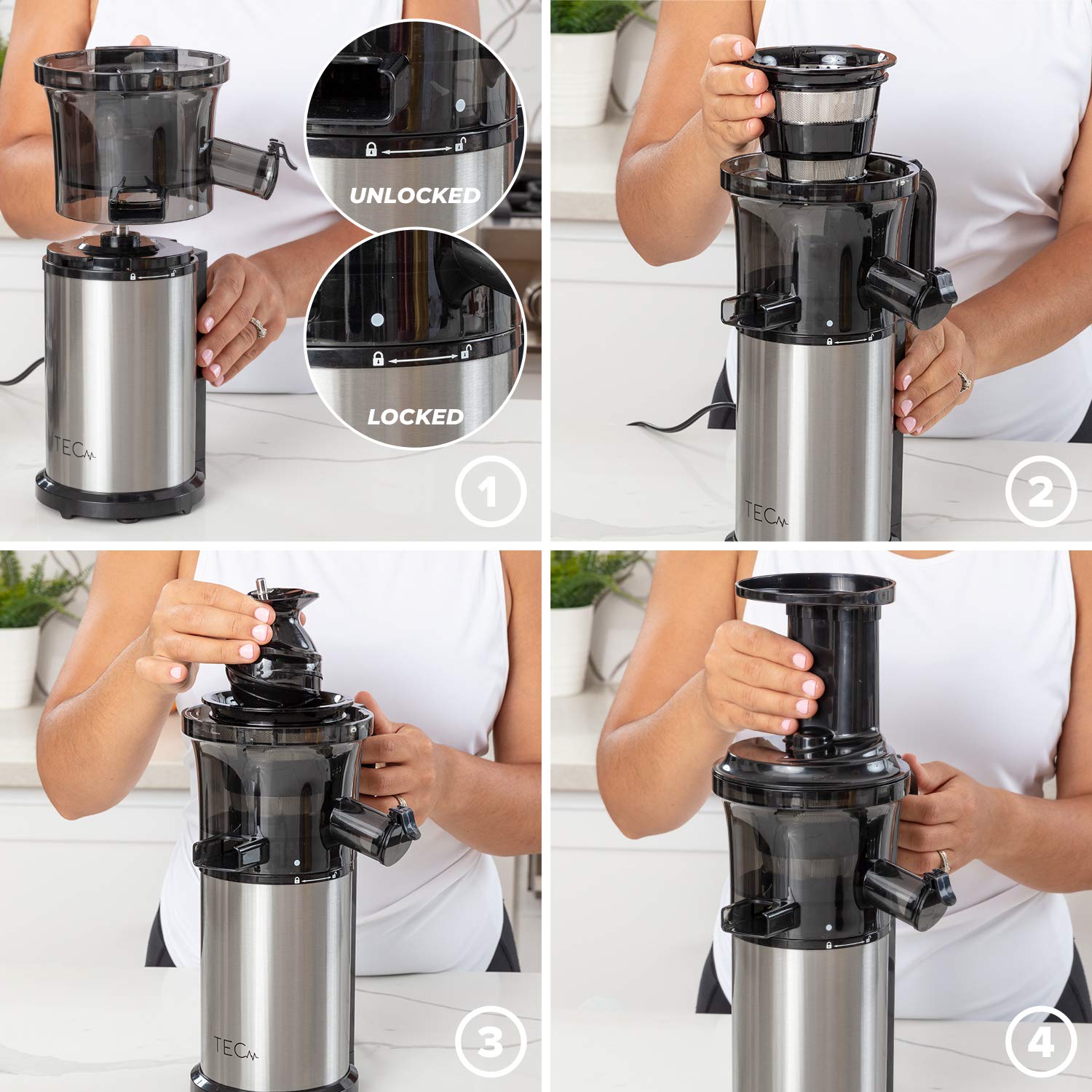 TEC Slow Masticating Juicer Machines Vegetable and Fruit Small Cold Press Juicer - Image 3