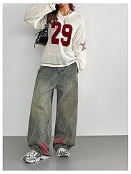 BEAUDRM Women's Y2k Going Out Tops Oversized Jersey