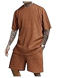 COZYEASE Men's 2 Piece Outfits Short Sleeve