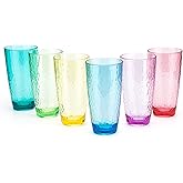 KOXIN-KARLU Hammered 26-ounce Plastic Tumbler Acrylic Glasses, set of 6 Multicolor