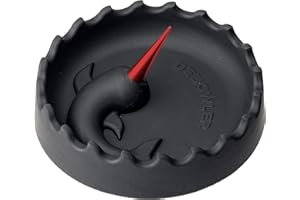 Debowler Narwhal Silicone Tray - Large - with Billet Aluminum Cleaning Spike, Black with Red Poker - Catches Debris in Heat Resistant Tray - Dishwasher Safe