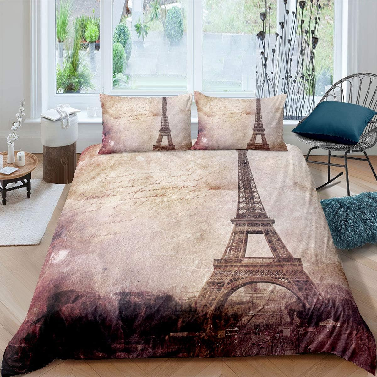 Erosebridal Eiffel Tower Comforter Cover Set Queen Kids
