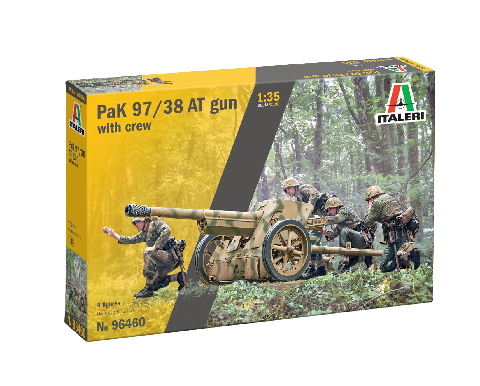 Italeri 96460 Pak 97/38 AT Gun with Crew, 1:35 Scale, Plastic Model Kit/Model Assembly