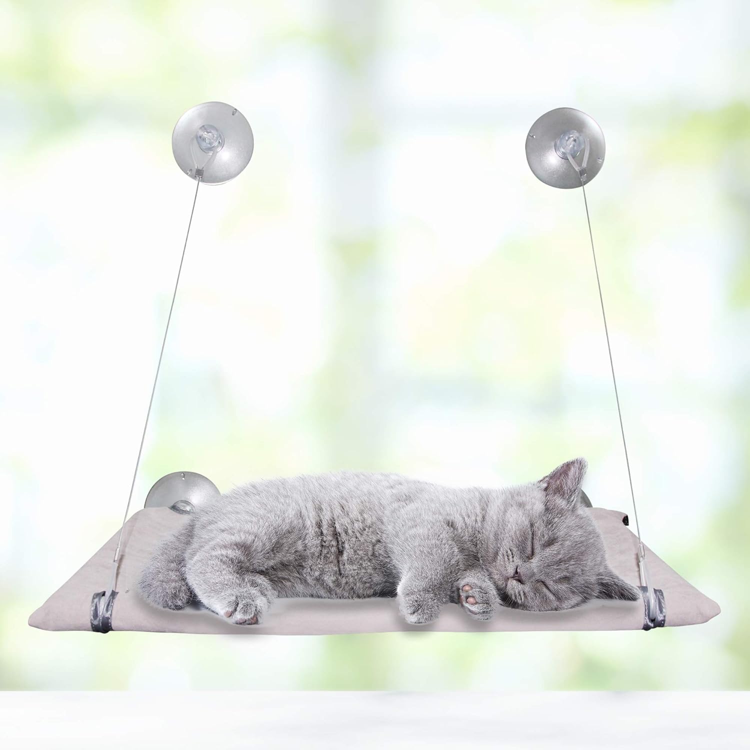 PETPRIME Cat Window Perch Cat Window Basking Hammock with Removable