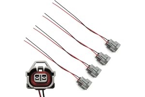 HiSport Fuel Injector Connector 4 Pcs Compatible with Subaru EJ20 EJ255 EJ257 2.0L 2.5L,Compatible with Fuel Injector Connector Quick Disconnect Pigtails