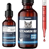 Appetite Stimulant Vitamin B12 for Cats | Methylcobalamin (Methyl B12) | Treatment of EPI in Cats Boosts Red Blood Cell Formation, Energy, Nervous System, Treats Pancreatitis | 2 fl oz