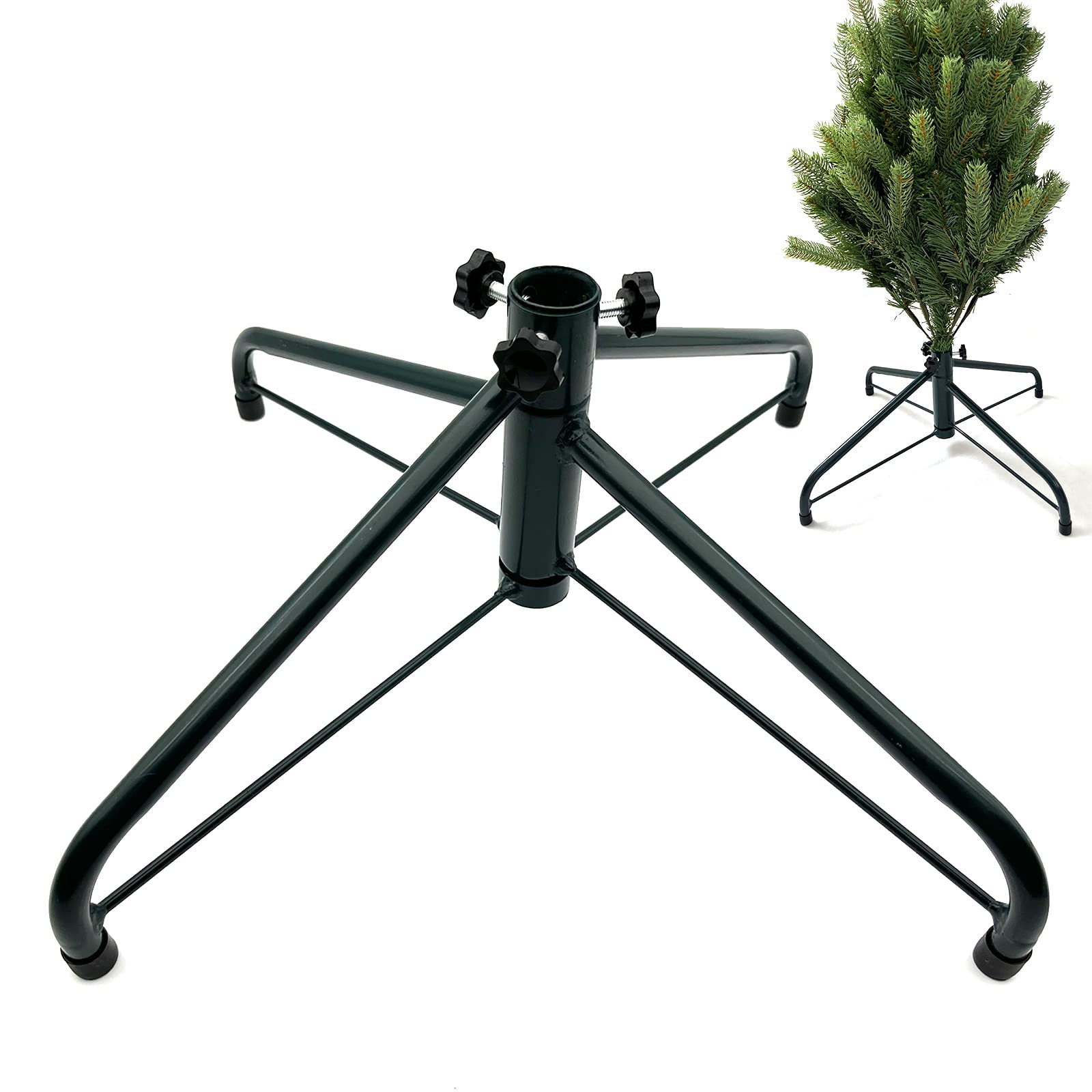 YUNSTK 35cm Christmas Tree Stand for Artificial Trees, Metal Xmas Tree Stand Folding Christmas Tree Holder Base for 4 Foot Tree, Green Replacement Christmas Tree Legs Christmas Decoration Accessories