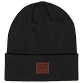Merrell Unisex Adult Gannet Hat with Leather Patch, Rib Knit Beanie with Cuff for Warmth &amp; Adventure