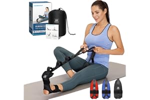 comness Foot and Calf Stretcher-Stretching Strap For Plantar Fasciitis, Heel Spurs, Foot Drop, Achilles Tendonitis & Hamstring. Yoga Foot & Leg Stretch Strap. (Black)