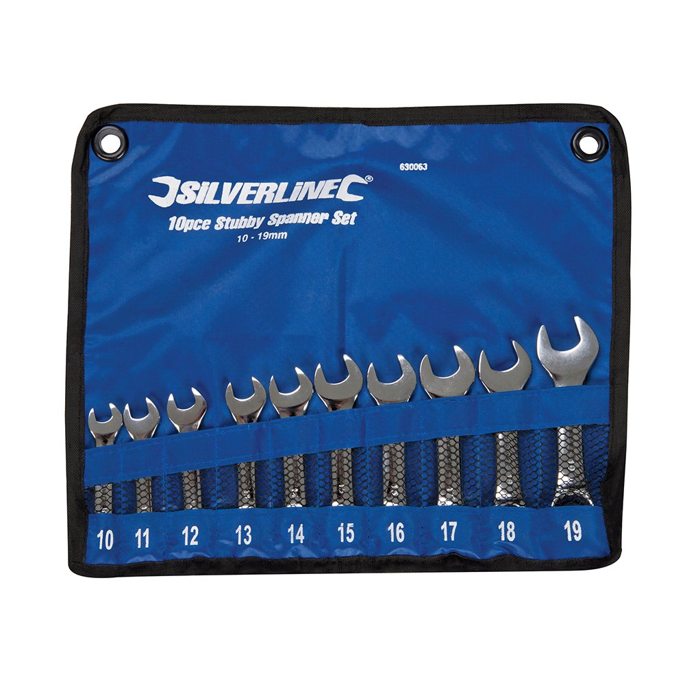 Silverline 630063 Stubby Spanner Set 10pce 10 - 19 mm