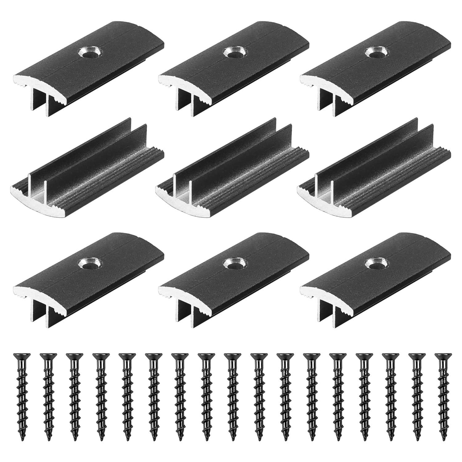 100PCS Composite Decking Clips,Fastener Board Clip,Aluminium Hidden Spacer Clips with 100 Screws for WPC/BPC, Bamboo Wood Floor Closure
