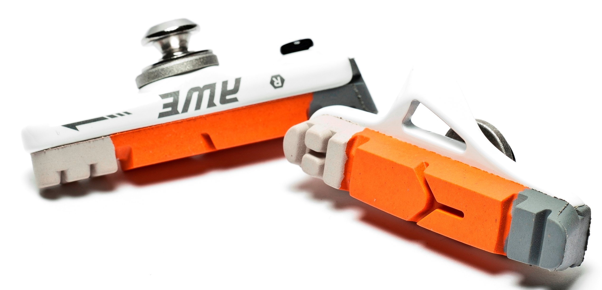 AWE® White Cassette Road Brake Blocks Grey/Orange/White 55mm