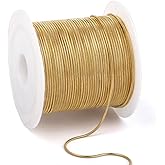 33 Feet Gold Snake Chains Roll, 1mm 18K Gold PVD Plated 304 Stainless Steel Round Snake Chain Bulk Spool for Jewelry Making DIY Craft