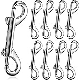 8-Pack Heavy Duty Double Ended Snap Hooks,Silver Zinc Alloy Trigger Clips – for Dog Leashes, Key Rings, Water Buckets, Carabiners, Home, Farm, Indoor & Outdoor Use