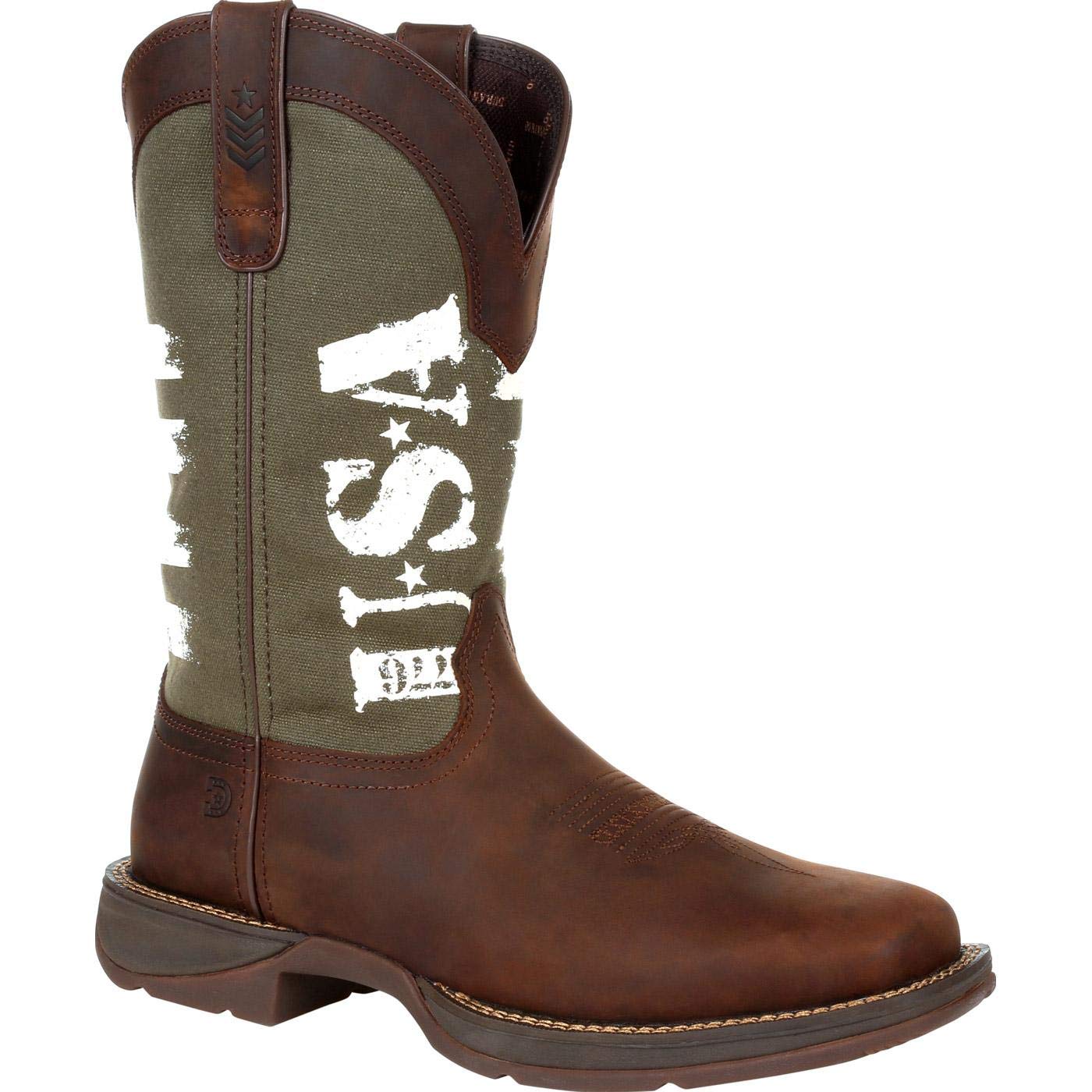 Army Green USA Print Western Boot
