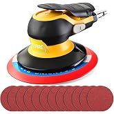 Low noise 6 Inch DA Sander for Auto Body - Lightweight, Powerful random orbital air sanders, Noise Reduction Design​ pneumatic automotive sander