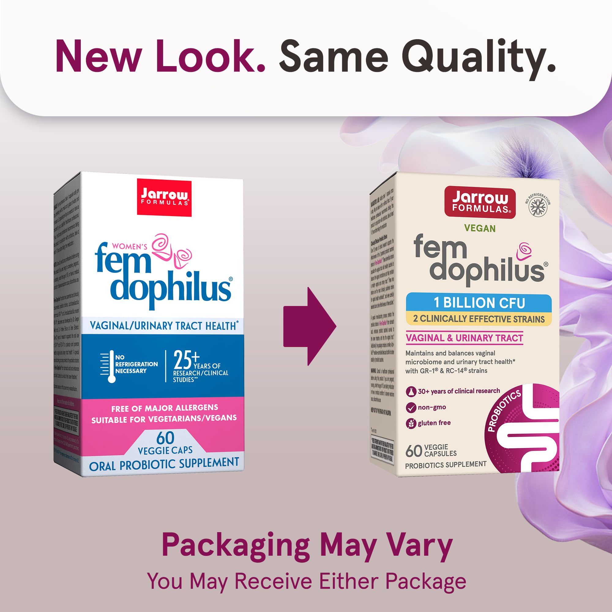 Jarrow Formulas Fem-Dophilus - 1 Billion Organisms Per Serving - 60 Veggie Capsules - Women’s Probiotic - Urinary Tract Health - Up to 60 Servings