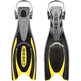 Cressi Adult Powerful Efficient Open Heel Scuba Diving Fins | Frog Plus: made in Italy