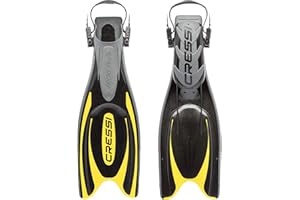 Cressi Adult Powerful Efficient Open Heel Scuba Diving Fins | Frog Plus: made in Italy