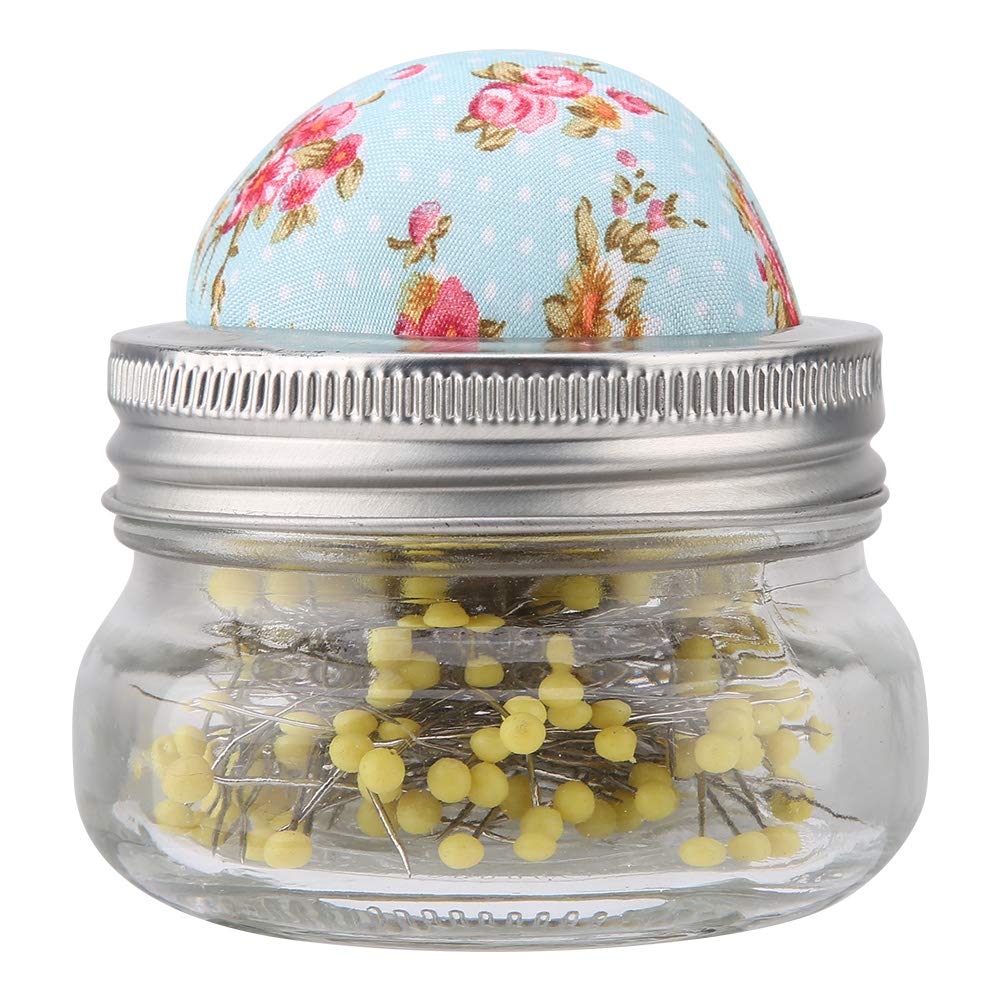 Sewing Pin Cushion Glass Bottle Round Pearl Large Headed Pins Holder DIY Sewing Kit Embroidery Wedding Decoration