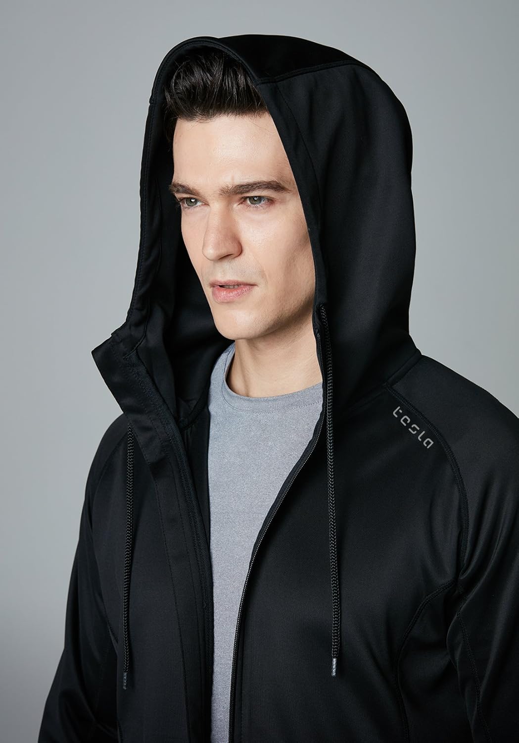 TSLA Men's Performance Active Training Full-Zip Hoodie Jacket : Clothing