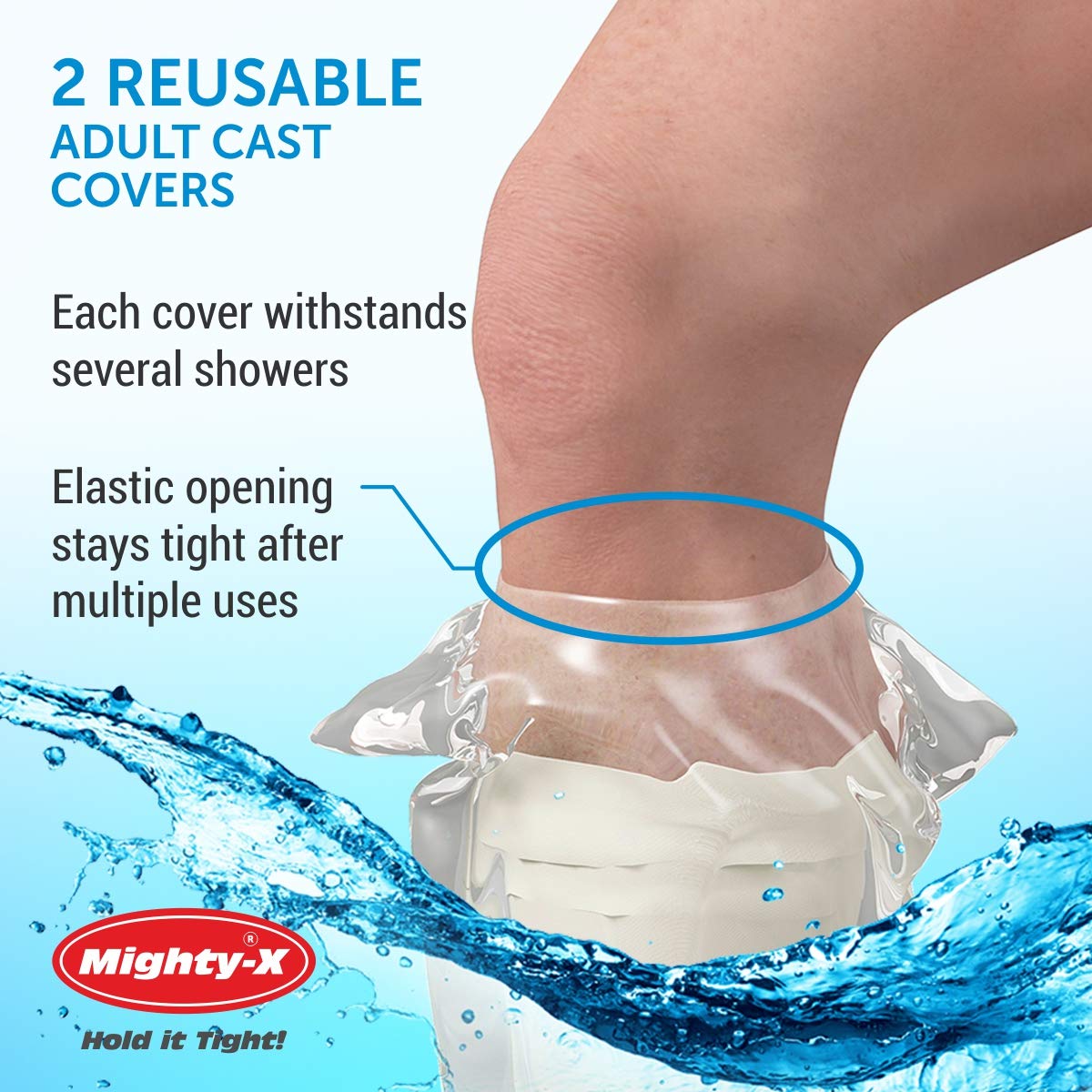 100% Waterproof Cast Cover Leg -【2020 Upgraded】Watertight Seal - Reusable Adult Cast Covers for Shower Leg, Knee & Ankle - 2 Pack: Industrial & Scientific