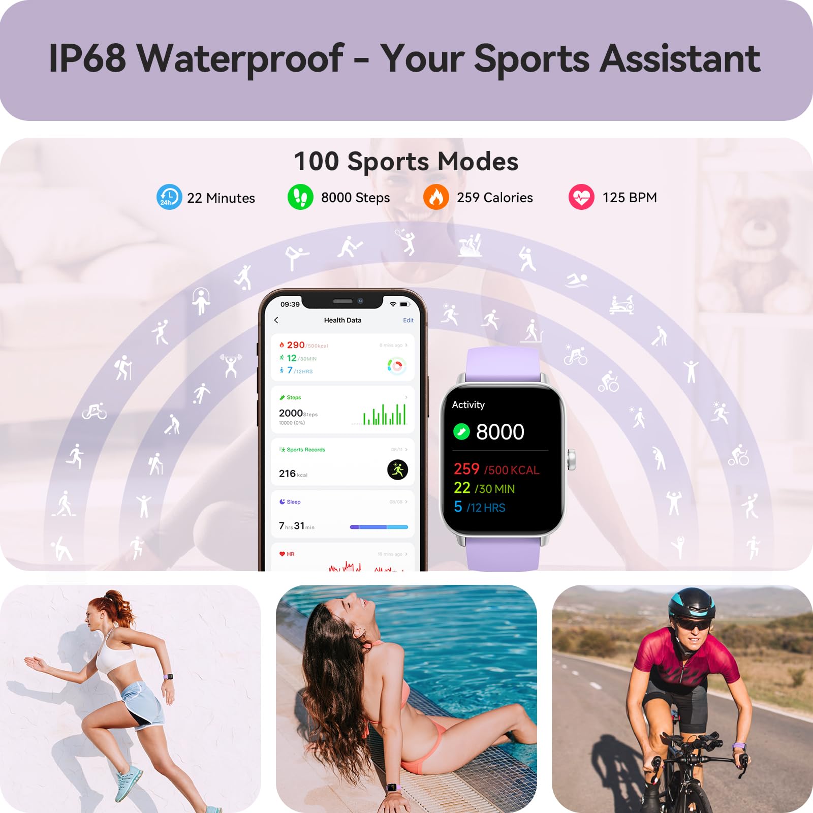 Gydom Smart Watches for Women for Android & iPhone, Alexa Built-in, 1.8
