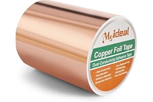 Meideal Copper Foil Tape (5" X 118") with Dual Conductive Adhesive Copper Tape for Guitar, Electrical Repairs, Arts & Crafts, Stained Glass, Paper Circuits, Soldering, Grounding, Home Decor