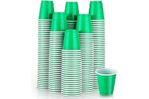 Yetene 200 Pcs Christmas 2 oz Plastic Shot Cups Mini Disposable Shot Tasting Cups for Wine Whiskey Food Christmas Party Drinking Beer Taste Supplies(Green)