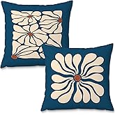 Fuasei Mid Century Modern Pillow Covers 18x18, 70 Retro Boho Hippie Beige Flower Decorative Pillow Covers for Bedroom Living Room Decor, Eclectic Pillow Covers, Mid Century Modern Decor, Set of 2