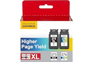 TECKKIN PG-275 XL/CL-276 XL Value Pack Replacement for Cannon Ink 275 276 for Canon 275 and 276 Ink Cartridges Compatible to PIXMA TR4720 TS3522 TR4700 TS3722 TS3500 TS3520 TS3720 TR4722 (2 Pack)