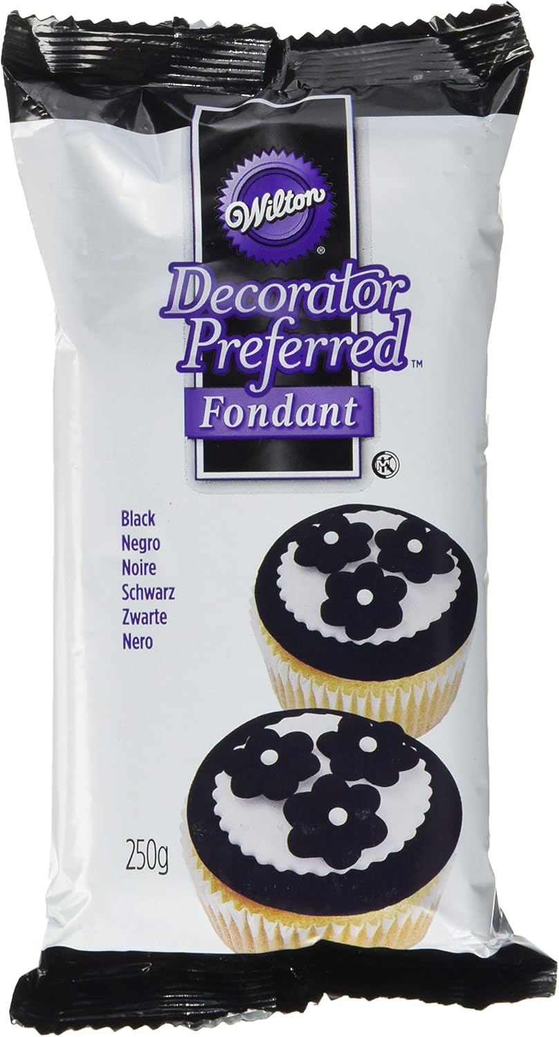 Wilton Black Fondant Icing, Decorator Preferred, Ready to Use, 250g (8