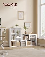 VASAGLE Cloud White 5-Compartment Bookcase LBC25WT 24x50x80 cm view 2