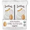 Justin's Organic White Chocolate Peanut Butter Cups, Rainforest Alliance Certified Cocoa, Gluten-free, Responsibly Sourced, 1.4 Ounce (Pack of 12)