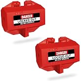 TRADESAFE Lockout Tagout Plug Lock - 110-125V, 3-1/4 x 1-3/4 inches, 2 Pack | Fits plugs up to 1-3/4 inch diameter, secures 2 plugs, non-conductive polypropylene, 2 LOTO lock holes