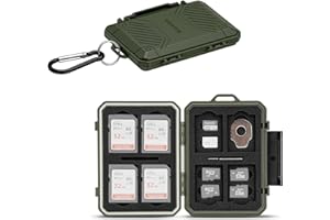 IP67 Waterproof Memory Card Case,Slim Anti-Shock SD TF Card Holder Carrying Case Organizer for 8 SD/SDHC/SDXC Cards,12 MicroS