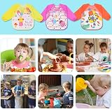 Vicloon 3Pcs Baby Bibs with Sleeves Waterproof Long Sleeve Bib Orange Purple view 6