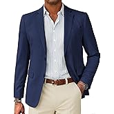 COOFANDY Mens Linen Casual Blazer Slim Fit Sport Coat Two Button Summer Suit Jacket Lightweight Business Sport Jacket