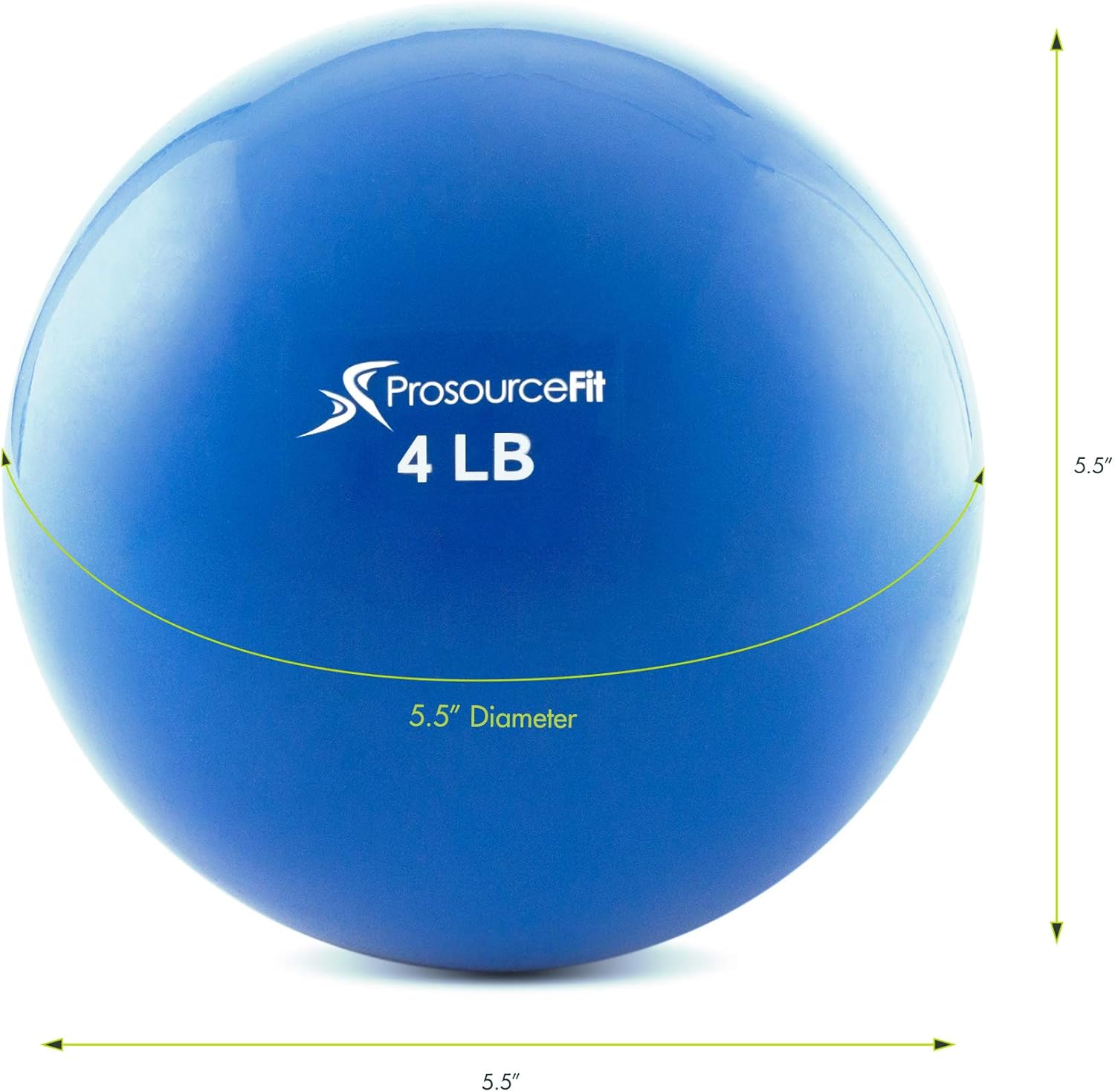 ProsourceFit Weighted Toning Exercise Balls for Pilates, Yoga, Strength Training and Physical Therapy, 5 lb, Color Coded : Sports & Outdoors