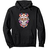 Sugar Skull Dia de Los Muertos Mexican Sugar Skull Pullover Hoodie